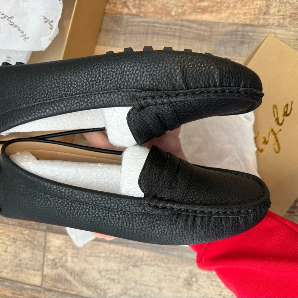 Black Loafers for Women size 8.5 penny loafers cushion flats perfect for work - Picture 5 of 7